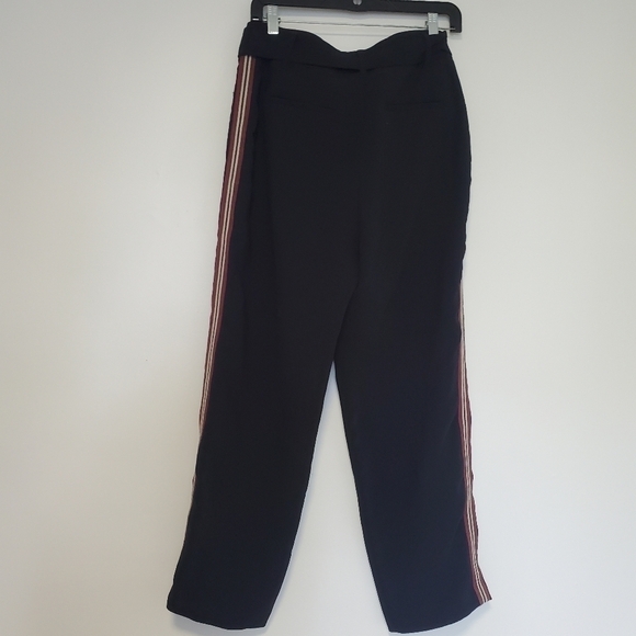 Aritzia Wilfred Tie Front pants with black white and red side stripe - Picture 4 of 6